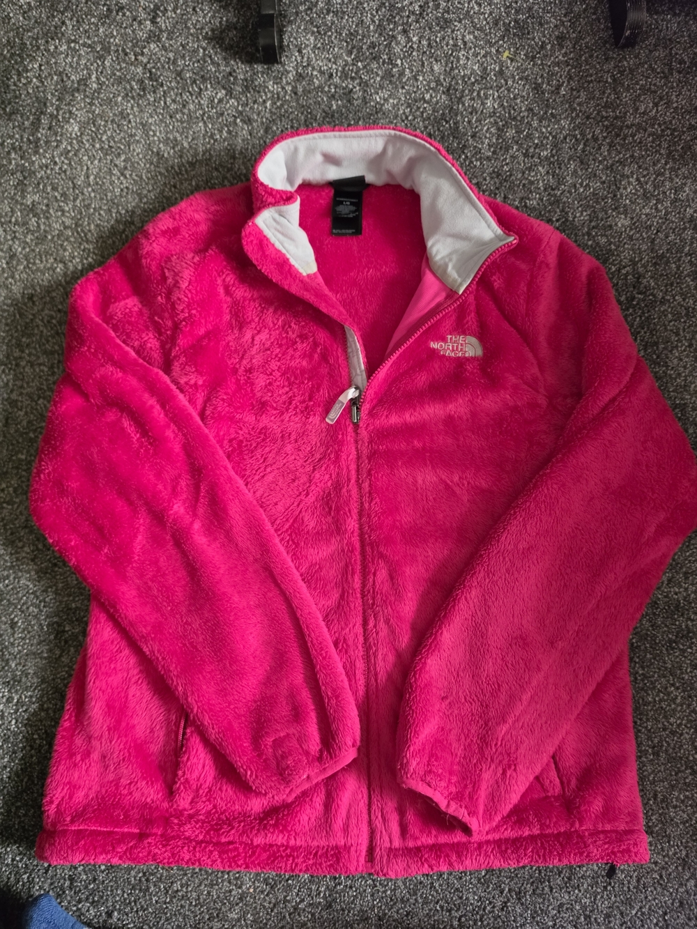 The North Face Women's Bright Pink Teddy Fleece Jacket